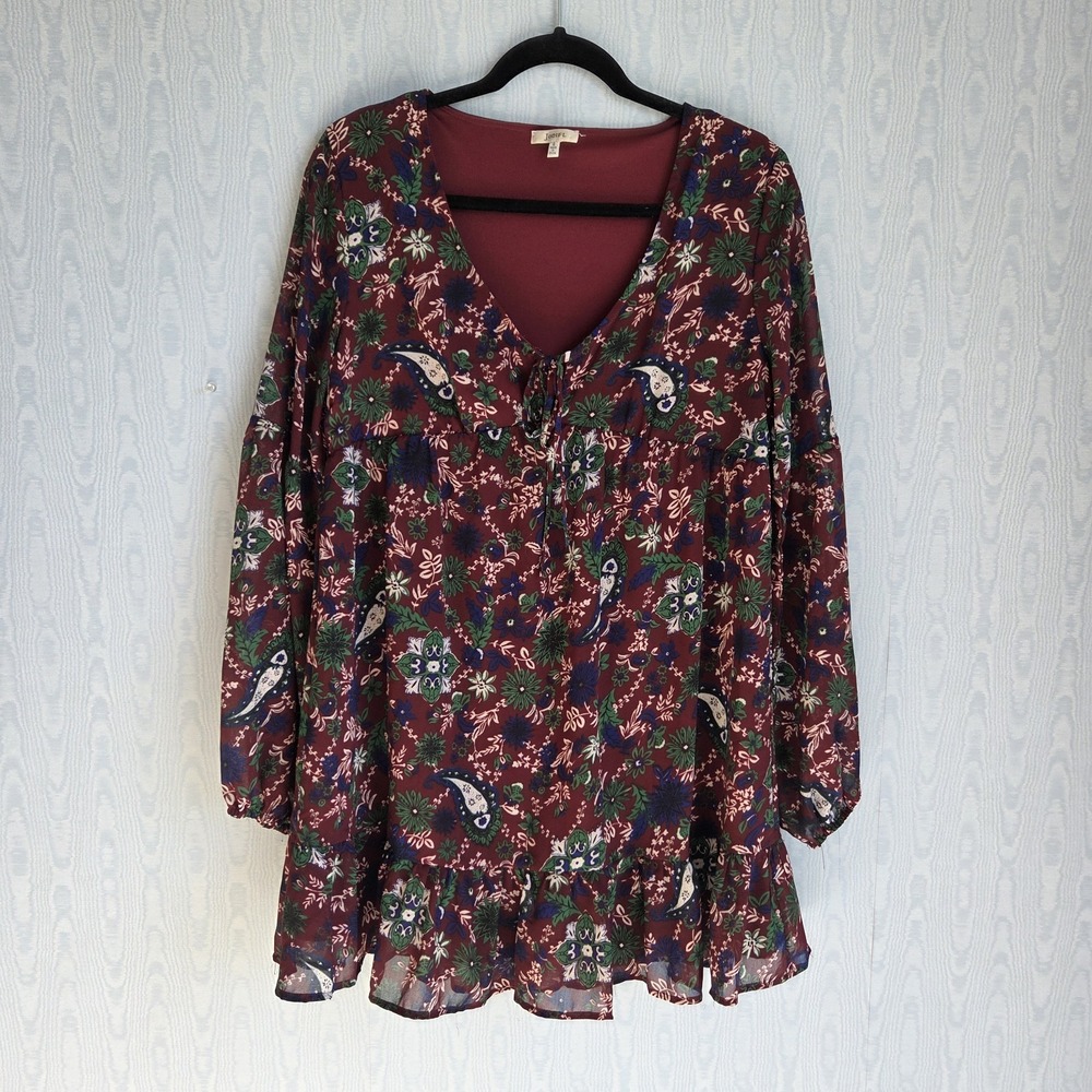 Jodifl Womens S Babydoll Top Paisley‎ Balloon Sleeve Ruffle Boho Whimsygoth